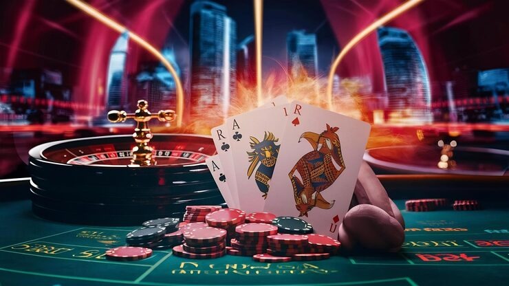 Live dealer at a blackjack table on slotjos Yggdrasil, showing the card deck and table layout